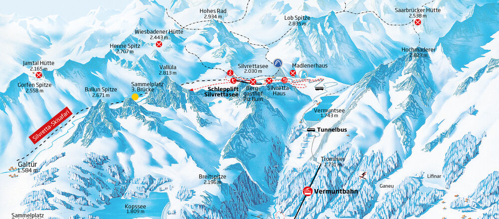 Loipenplan Silvretta-Bielerhöhe