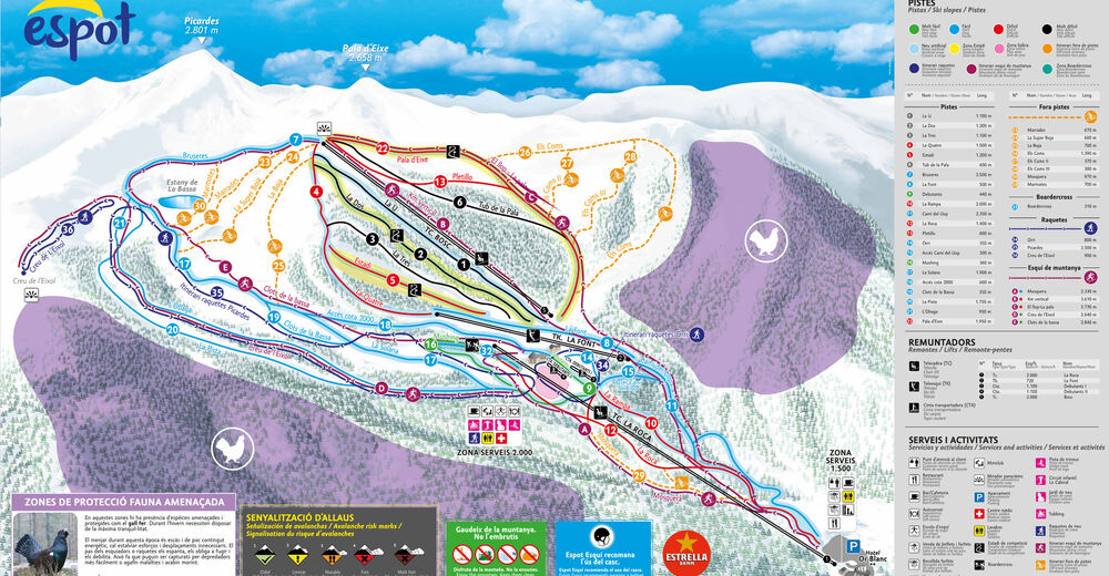 Pisteplan Skigebied Espot