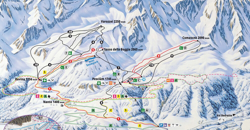 План лыжни Лыжный район Airolo - Pesciüm