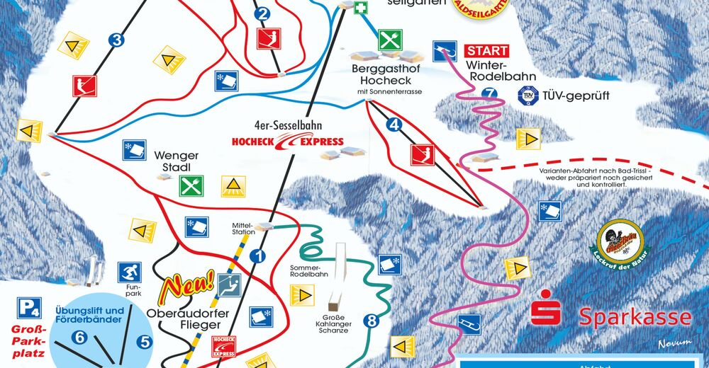 Pistenplan Skigebiet Oberaudorf Hocheck