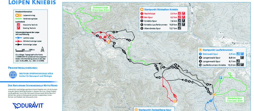 Loipenplan Kniebis Freudenstadt