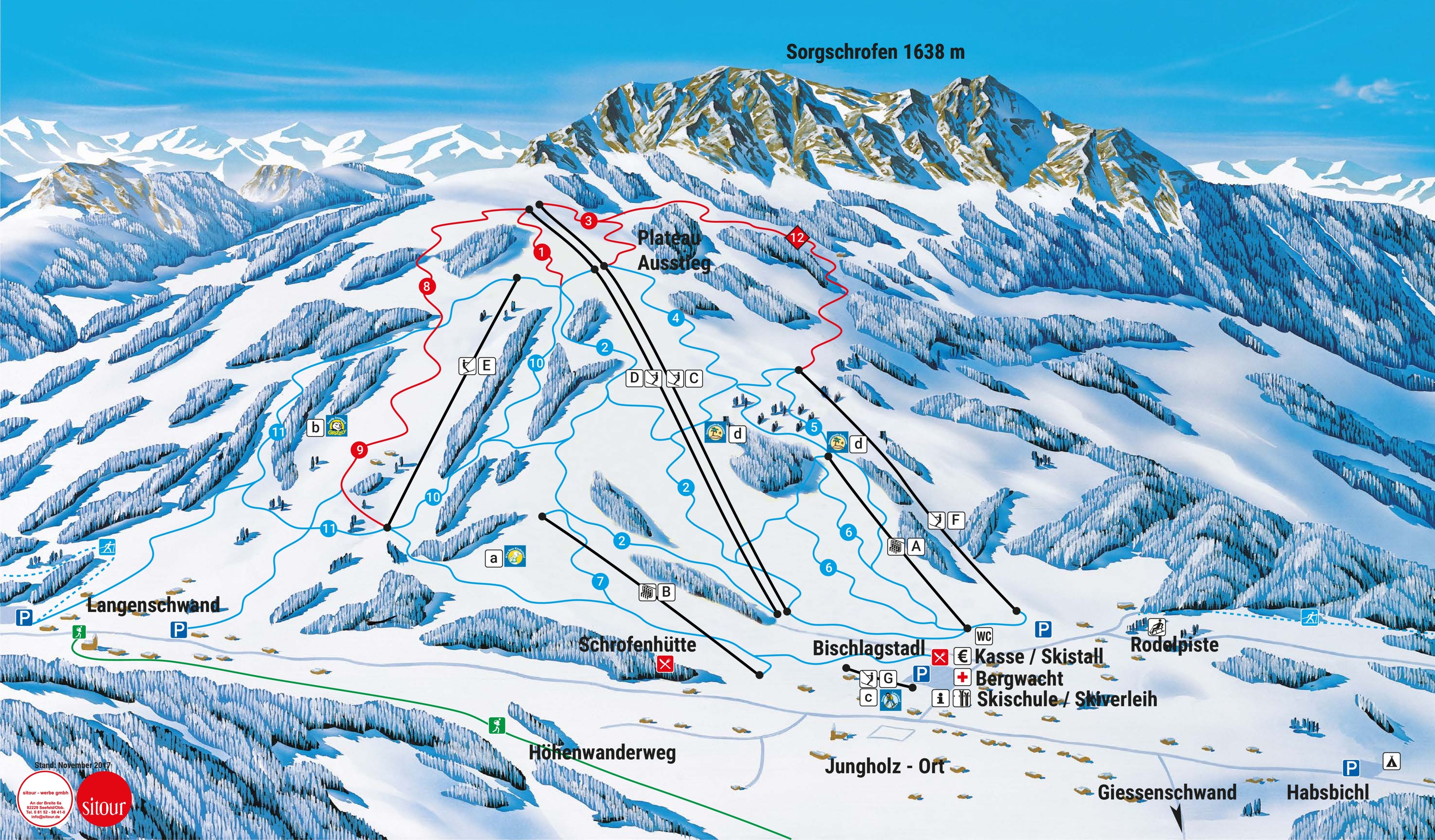 BERGFEX: Pistenplan Jungholz - Panoramakarte Jungholz - Karte Jungholz