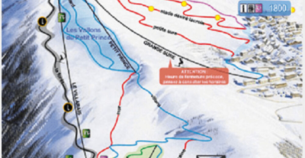 Pistenplan Skigebiet Villard-Reculas / Alpe d'Huez Grand Domaine