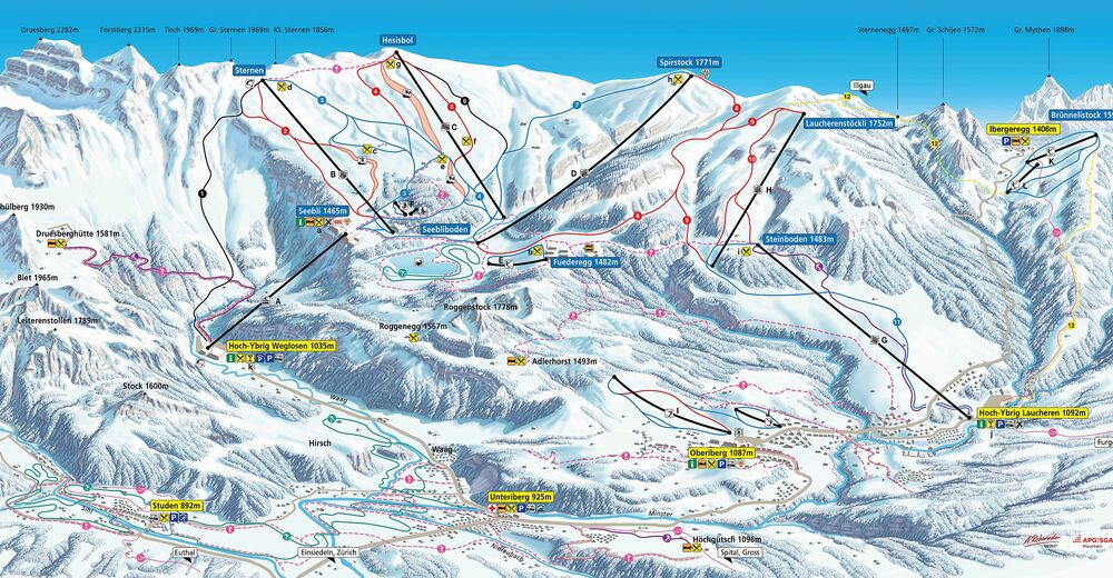 Pistenplan Skigebiet Oberiberg