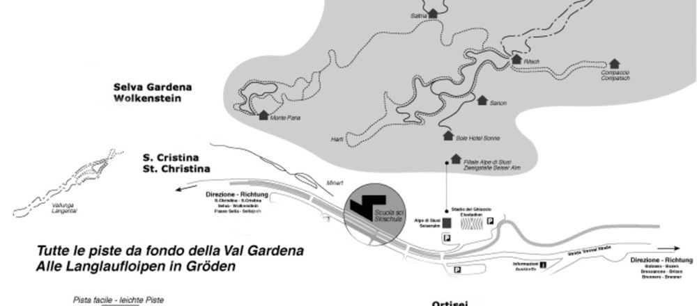 Loipenplan Val Gardena / Gröden - St. Ulrich