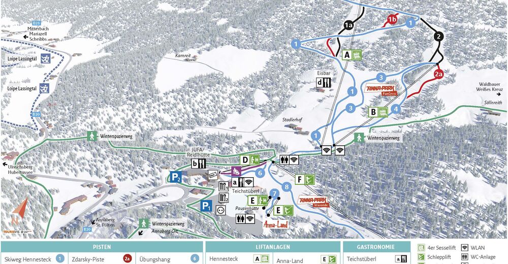 Piste map Ski resort Annaberg