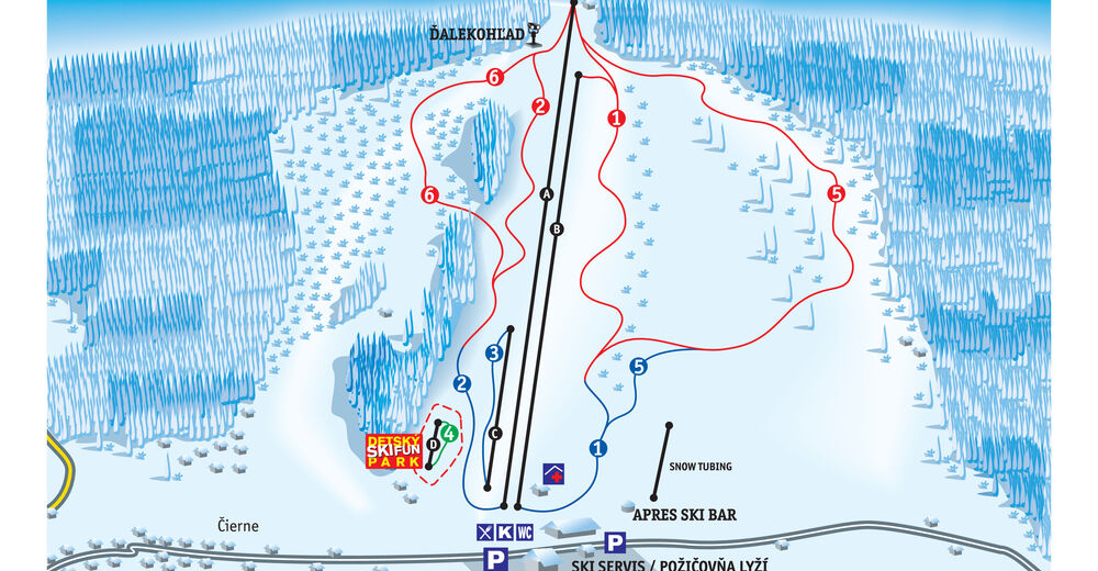 Mapa zjazdoviek Lyžiarske stredisko Ski Makov