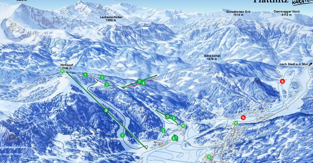 Planul pistelor Zonă de schi Flattnitz