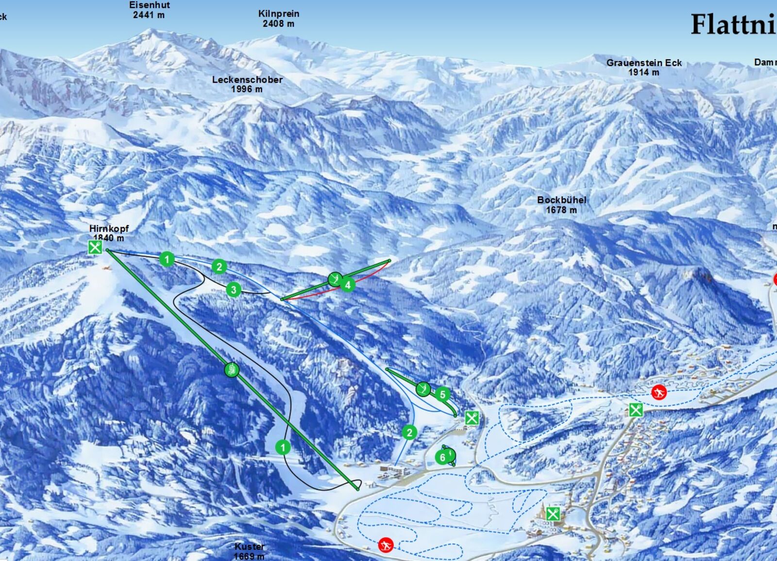 Pistenplan Skigebiet Flattnitz