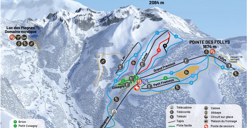 Planul pistelor Zonă de schi Abondance / Portes du Soleil