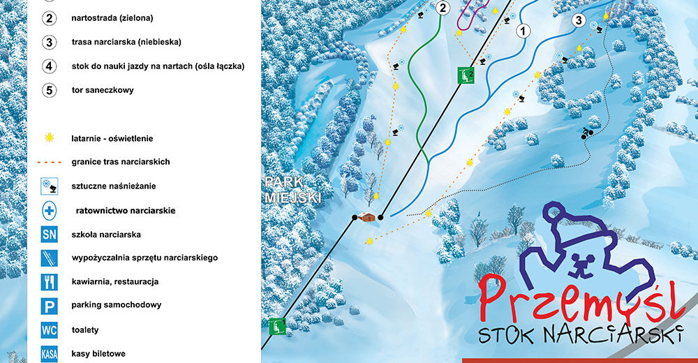 Mapa stoków Ośrodek narciarski Przemyśl