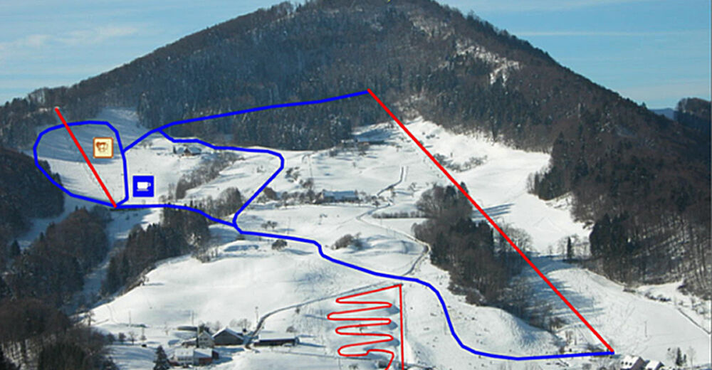 Pisteplan Skiområde Langenbruck