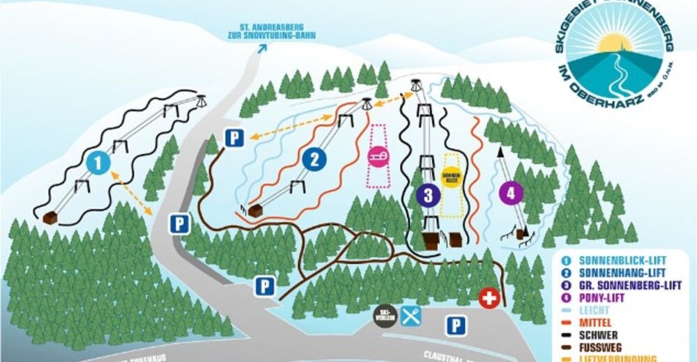 Plan de piste Station de ski St. Andreasberg - Sonnenberg