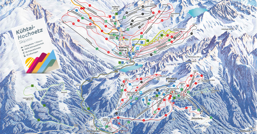 Pistenplan Skigebiet Oetz / Hochoetz