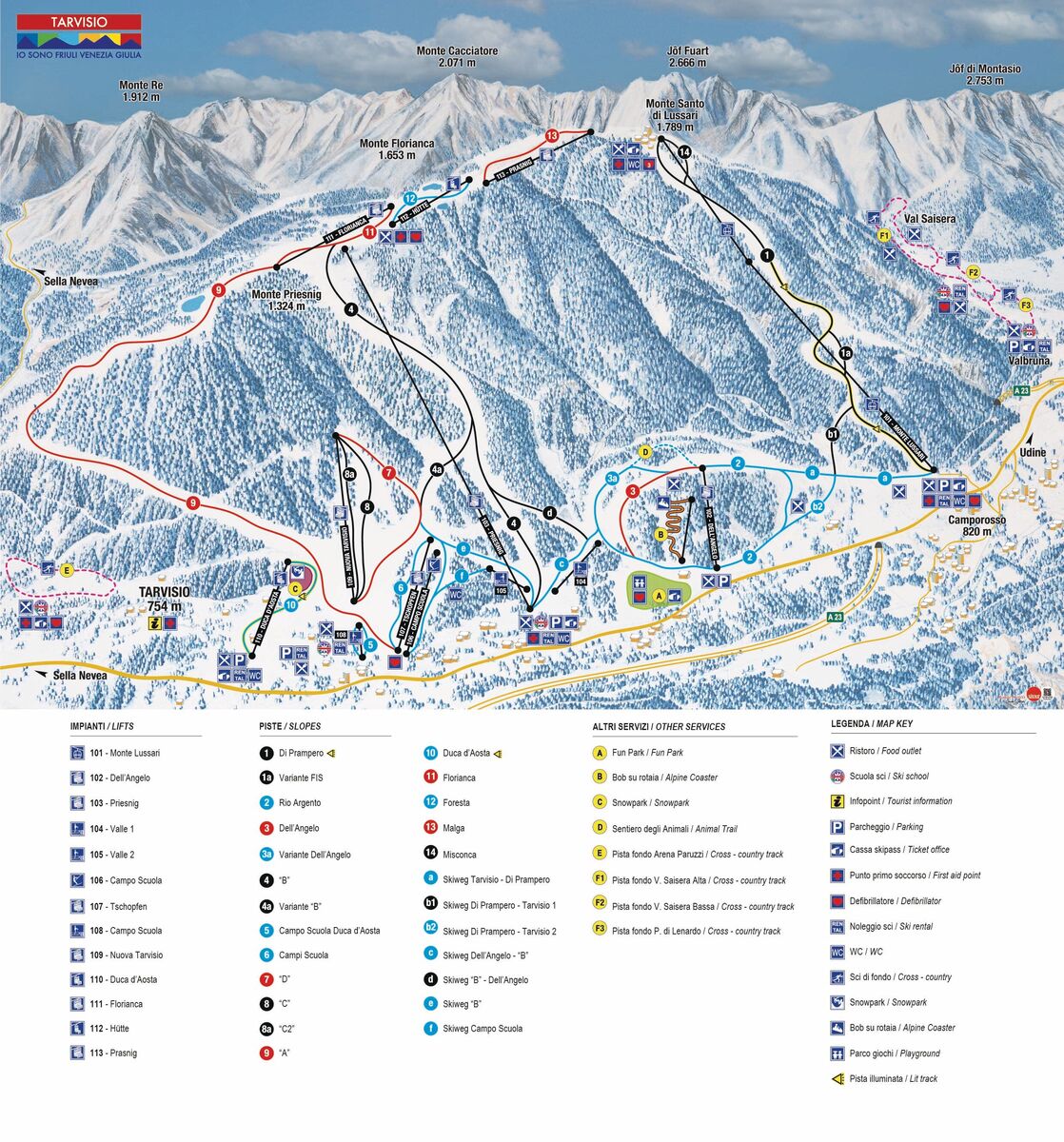 PistenplanSkigebiet Tarvisio