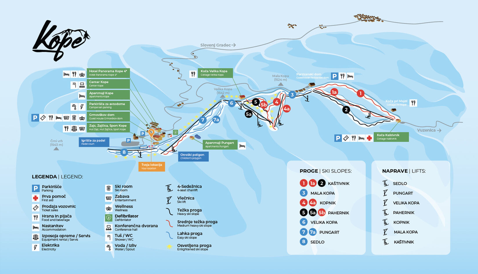 PistenplanSkigebiet Kope