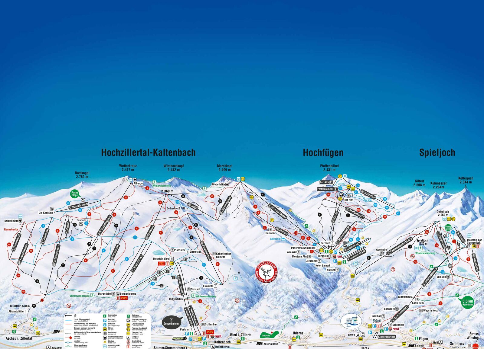 Pistenplan Skigebiet Spieljoch / Fügen / Zillertal Pistenplan Skigebiet Spieljoch / Fügen / Zillertal