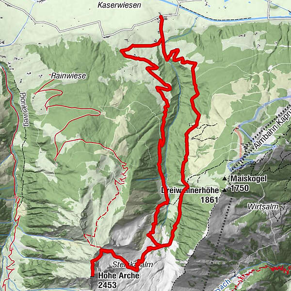 Piesendorf Gro e Hohe Arche ber Unterholz BERGFEX Hiking