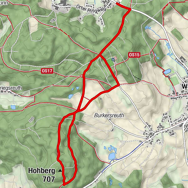 Helmbrechts Hohberg Dreschersreuth Buckel BERGFEX Wanderung