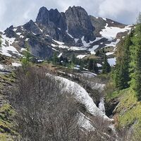 12.4 km Blick zurück auf Wildbach und Felswand