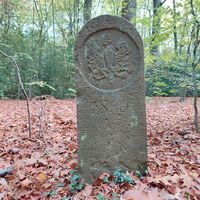 Grenzstein Nr. 67 mit Preußischem Adler auf Rückseite
