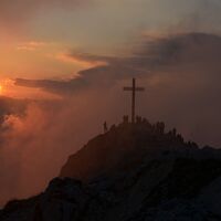 Sonnenuntergangsstimmung am Weißhorn
