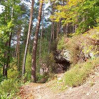 Pfadverlauf rundum Hauenstein bei goldenem Herbstwetter