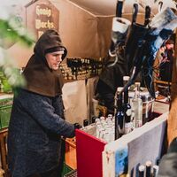 Verkaufsstand auf dem historischem Weihnachtsmarkt auf der Wartburg