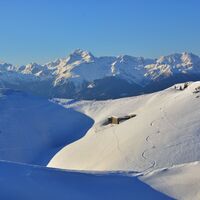 Blick über das Kasernenareal Richtung Triglav