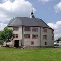 Blick vom Schlosspark auf das Rundschloss