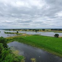 Blick von der Aussichtsplattform in der Hansestadt Arneburg in die Elbauen