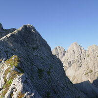 der Bloßkofel und die Gamswiesenspitzen lassen sich dann auch schon erkennen