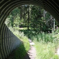 Die Straße wird durch einen Tunnel unterquert