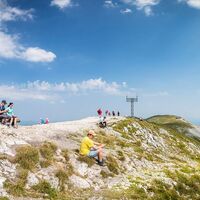 Klosterwappen - Gipfelkreuz des Schneebergs 2076m