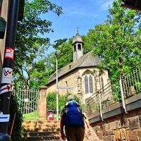 Start in Marburg, hinauf zum "Michelchen"
