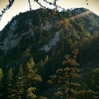 Rjautza: Der Gipfel im Abendlicht