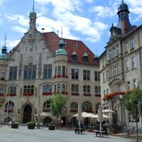 Marktplatz mit Rathaus in Helmstedt