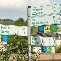 Beschilderung am Saar-Radweg