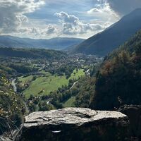 Blick auf Perosa und Pomaretto