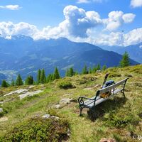 Ganz unten im Tal die Ortschaft Lainach