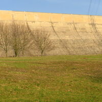 Blick auf Mauer Oberbecken