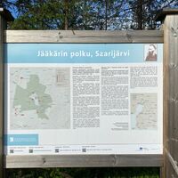 Wegweiser am Startpunkt des Jääkärin-Pfads