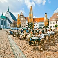 Untermarkt mit Dom St. Marien und Stadt- und Bergbaumuseum
