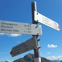 Wegweiser mit Zeitangaben