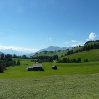 Herrliche Maiensässlandschaft auf dem Stelserberg