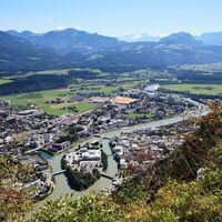 Ausblick vom Kleinen Barmstein auf Hallein