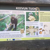 Hinweis auf den Naturpfad, Birkenrinde