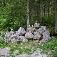 Steinmandl bei der Abzweigung Maria Kirchental - Tiroler Steig