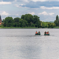 Mit dem Boot über den Seeburger See