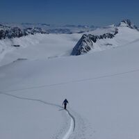 Blick über Kleinleitenferner auf Gurglerferner mit Hochwilde 3480m